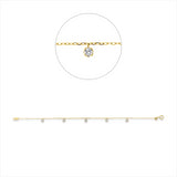 Armband 18 kt GG, 5 Brill. 0,38 ct, TW-vsi