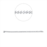 Armband 18 kt WG, 36 Tropfen 10,90 ct, TW-vsi