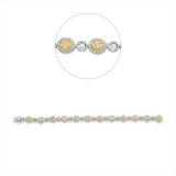 Armband 18 kt WG+GG, 444 Brill. 2,57 ct, TW-si, 12 Oval 3,23 ct, gelb, 192 Brill. 0,69 ct, gelb