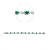 Armband 18 kt WG, 165 Brill. 4,37 ct, TW-si, 11 Smaragde 4,06 ct grün