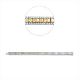 Armband 18 kt WG+GG, 224 Brill. 1,66 ct, TW-si, 56 Cushion 8,68 ct, gelb