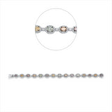 Armband 18 kt WG, Fassung schwarz rhodiniert, 209 Brill. 3,30 ct, TW-si, 15 Oval 6,91 ct, fancy
