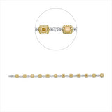 Armband 18kt,12 Princ. 2,02 ct,24 Brill. 1,51 ct, TW-vsi/si, 12 Cushion 4,36 ct, gelb, 166 Brill. 1,20 ct, gelb