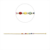 Armband 18 kt GG, 8 Brill. 0,50 ct, W-pi, 7 Saphire 3,46 ct fancy
