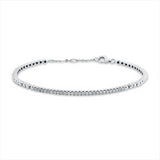 Armband 14 kt WG, mit ZÖ 15 cm + 16,5 cm, 27 Brill. 0,36 ct, I-pi