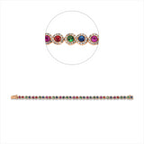 Armband 18 kt RG, 391 Brill. 1,12 ct, F-vsi, 34 Saphire 2,78 ct multicolor