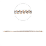 Armband 18 kt RG, Fassung rhodiniert, 78 Brill. 4,35 ct, TW-si, 78 Brill. 0,56 ct, TW-si