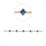 Armband 18 kt GG, Fassung rhodiniert, 20 Brill. 0,18 ct, TW-si, 45 Brill. 2,03 ct, TW-si, 100 Brill. 0,46 ct, TW-si, 20 Saphire 2,83 ct blau