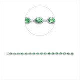 Armband 18 kt WG, 16 Brill. 0,61 ct, F-vsi, 272 Brill. 1,60 ct, F-vsi, 17 Tsavorith 8,63 ct grün
