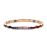 Armband 18 kt RG, 51 Saphire 3,42 ct fancy