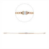 Armband 18 kt RG, mit ZÖ 16,5 cm, 10 Bag. 0,25 ct, F-vsi/si, 44 Brill. 0,21 ct, TW-si