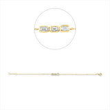 Armband 18 kt GG, mit ZÖ 16,5 cm, 3 Sm.schliff 0,44 ct, F-vsi/si