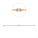 Armband 18 kt RG, mit ZÖ 16,5 cm, 10 Bag. 0,44 ct, F-vsi/si, 52 Brill. 0,26 ct, TW-si