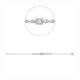 Armband 18 kt WG, 10 Brill. 0,51 ct, F-vsi/si, 7 Bag. 0,18 ct, F-vsi, 24 Brill. 0,13 ct, F-vsi/si