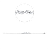 Armband 18 kt WG, mit ZÖ 16,5 cm, 4 Tropfen 0,39 ct, F-vsi/si, 4 Nav. 0,39 ct, F-vsi/si, 4 Brill. 0,21 ct, TW-si