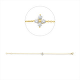 Armband 18 kt GG, mit ZÖ16,5 cm, 4 Brill. 0,40 ct, F-vsi/si