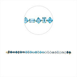 Armband 18 kt GG, 8 Topase 6,50 ct blau, 9 Topase 6,60 ct Lond. blue, 9 Topase 7,70 ct sky blue
