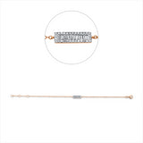 Armband 14 kt RG, mit ZÖ 16.5cm,17.5 cm, 10 Trap. 0,11 ct, TW-si, 30 Brill. 0,08 ct, TW-si