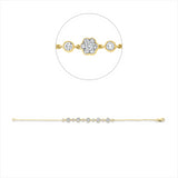 Armband 18 kt GG, Fassung rhodiniert, 5 Brill. 0,15 ct, TW-si, 6 Brill. 0,32 ct, TW-si, 30 Brill. 0,43 ct, TW-si