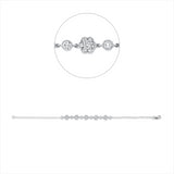 Armband 18 kt WG, 5 Brill. 0,13 ct, TW-si, 6 Brill. 0,38 ct, TW-si, 30 Brill. 0,41 ct, TW-si