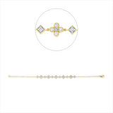 Armband 18 kt GG, Fassung rhodiniert, 20 Brill. 0,52 ct, TW-si, 6 Brill. 0,18 ct, TW-si, 5 Brill. 0,03 ct, TW-si