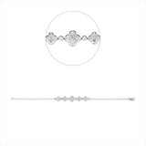 Armband 18 kt WG, 6 Brill. 0,02 ct, TW-si, 17 Brill. 0,60 ct, TW-si, 4 Brill. 0,34 ct, TW-si, 4 Brill. 0,03 ct, TW-si