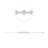 Armband 18 kt WG, 6 Brill. 0,02 ct, TW-si, 17 Brill. 0,60 ct, TW-si, 4 Brill. 0,34 ct, TW-si, 4 Brill. 0,03 ct, TW-si