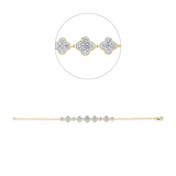 Armband 14 kt GG, Fassung rhodiniert, 25 Brill. 0,14 ct, TW-si, 40 Brill. 0,52 ct, TW-si