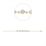 Armband 18 kt GG, Fassung rhodiniert, 25 Brill. 0,59 ct, TW-si, 23 Brill. 0,29 ct, TW-si