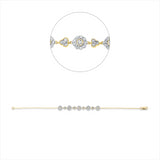 Armband 18 kt GG, Fassung rhodiniert, 5 Brill. 0,19 ct, TW-si, 57 Brill. 0,69 ct, TW-si