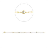 Armband 18 kt GG, 5 Saphire 0,63 ct multicolor