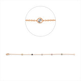 Armband 18 kt RG, 5 Saphire 0,65 ct multicolor
