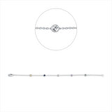 Armband 18 kt WG, 5 Saphire 0,63 ct multicolor