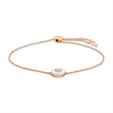 Armband 18 kt RG, 1 Brill. 0,21 ct, TW-si, 1 Emaille weiß