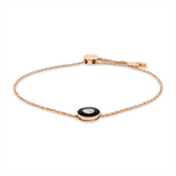 Armband 18 kt RG, 1 Brill. 0,21 ct, TW-si, 1 Emaille schwarz