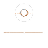 Armband 18 kt RG, mit ZÖ 15 cm + 16,5 cm, 22 Brill. 0,09 ct, TW-si