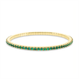 Armband 18 kt GG, Flex-Band, variabel, 71 Smaragde 3,09 ct grün