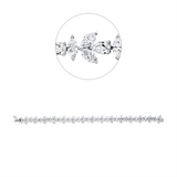 Armband 18 kt WG, 15 Tropfen 3,71 ct, F-vsi, 45 Nav. 8,60 ct, F-vsi