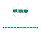 Armband 18 kt WG, 23 Bag. 2,74 ct, TW-si, 23 Smaragde 8,91 ct grün