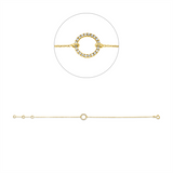 Armband 18 kt GG, mit ZÖ 16 cm + 17 cm, 22 Brill. 0,07 ct, TW-si