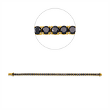 Armband 18 kt GG, 45 Brill. 10,20 ct, schwarz
