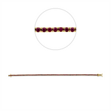 Armband 18 kt GG, 68 Rubine 3,28 ct rot