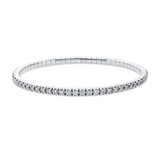 Armband 18 kt WG, Flex-Band, variabel, rhodinier, 66 Brill. 1,36 ct, TW-si