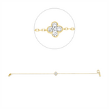 Armband 18 kt GG, Fassung rhodiniert, 1 Brill. 0,01 ct, TW-si, 4 Brill. 0,22 ct, TW-si