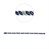 Armband 18 kt WG, 27 Brill. 0,32 ct, F-vsi, 36 Saphire 10,82 ct blau