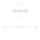 Armband 18 kt GG, mit ZÖ 16 cm, 7 SW weiß 4,5 mm