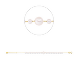 Armband 18 kt GG, mit ZÖ 16 cm, 1 SW weiß 6,6 mm, 20 SW weiß 3,5 mm