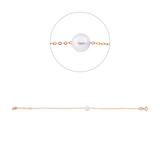 Armband 18 kt RG, mit ZÖ 15 cm, 1 SW weiß 6 mm, B:6,0 mm, L:17,0 cm, S:6,0 mm