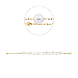 Armband 18 kt GG, mit ZÖ 16 cm, 6 SW weiß 6,5 mm