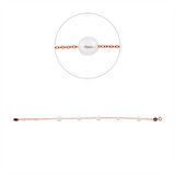 Armband 18 kt RG, mit ZÖ 16 cm, 3 SW weiß 5,5 mm, 2 SW weiß 3,5 mm